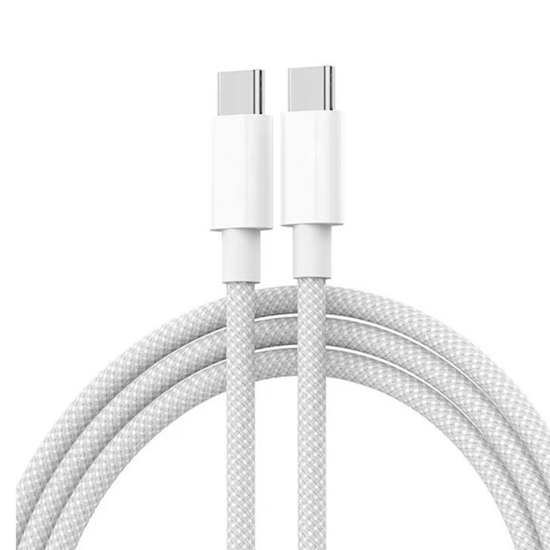 Premium 60W USB-C Braided Cable for iPhone 15–17, Includes 20W Charger 20 Percent