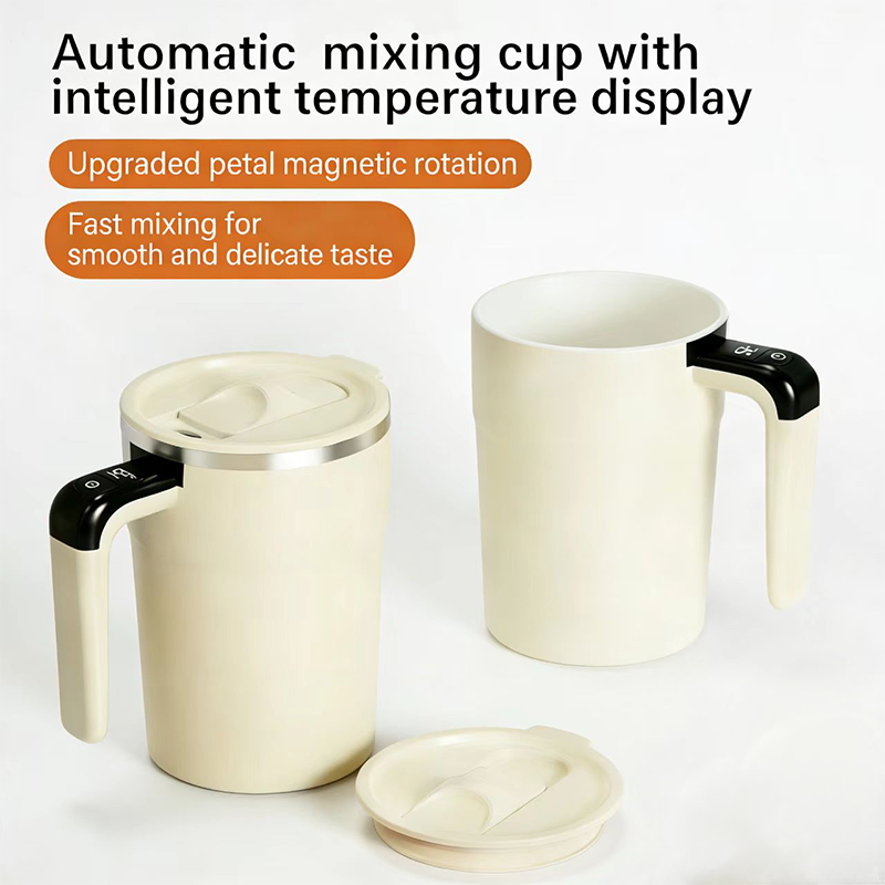 304 Stainless Steel Self-Stirring Mug with Temperature Display