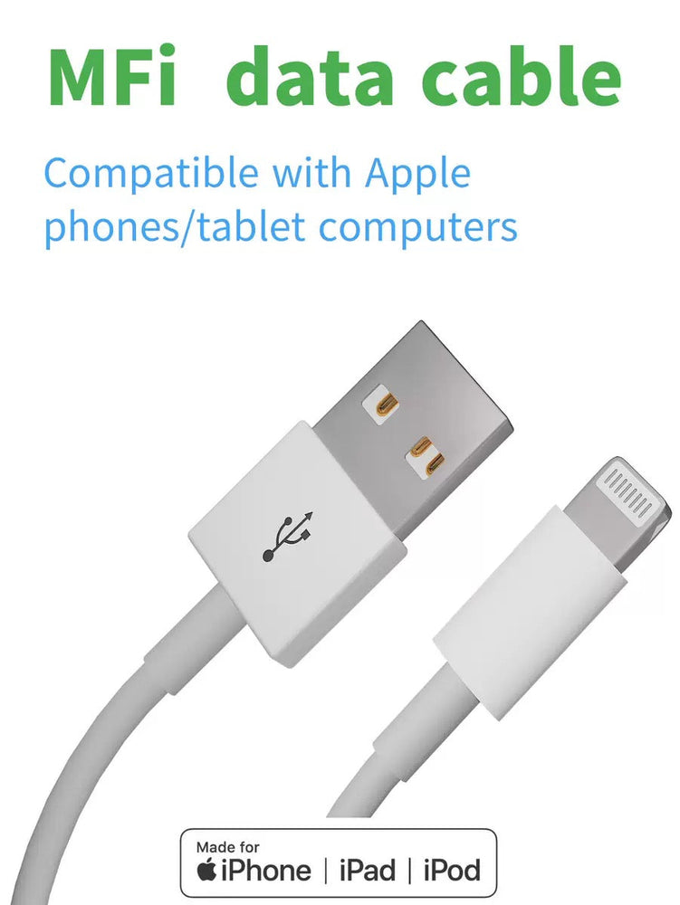 MFi Certified USB-A to Lightning Cable for iPhone 8–14 20 Percent