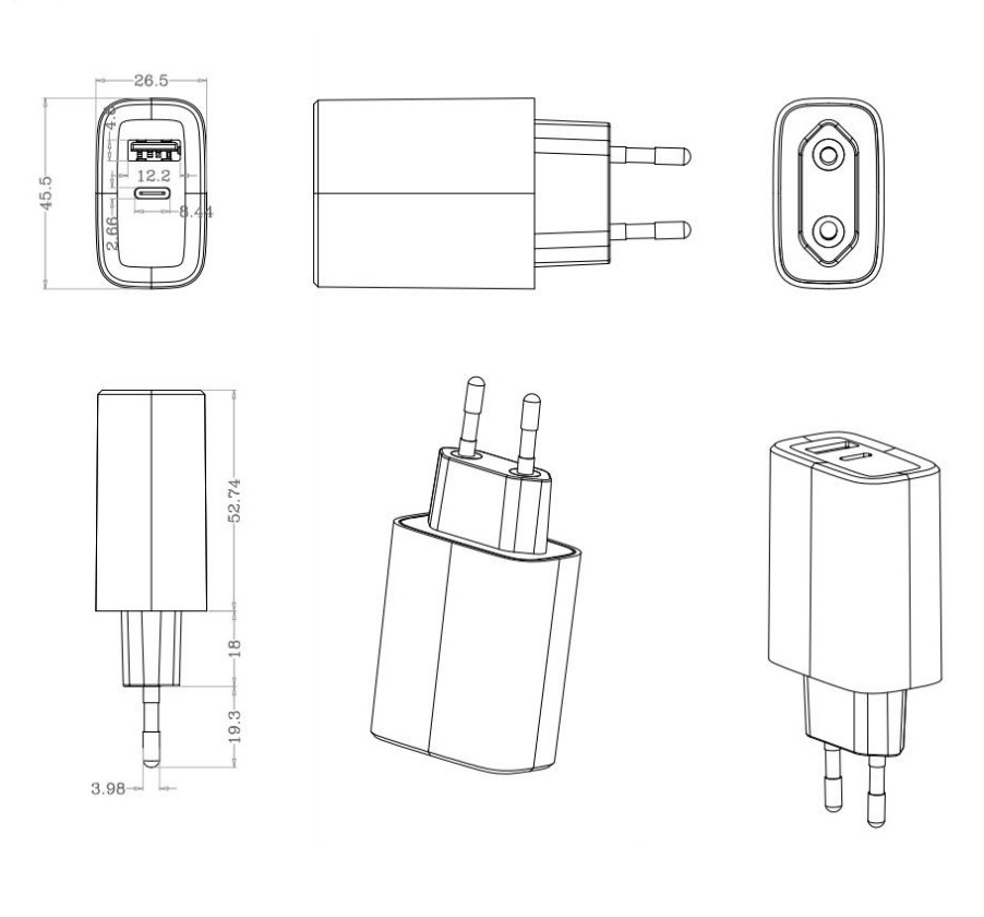 20W Fast Charger for iPhone with 1 Charging Cable
